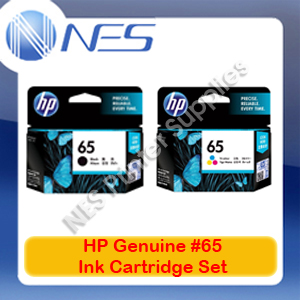 HP Genuine #65 BLACK+COLOUR Ink Set for Deskjet 3720/3721/3723 (N9K02AA+N9K01AA)